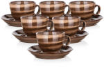 BANQUET Set de 6 cești și farfurii Banquet PALAS, 90 ml, maro, maro
