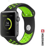 Apple Watch szilikon sportszíj 38/40/41 mm, fekete/zöld (46000601)