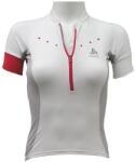 ODLO Női rövid ujjú póló, Odlo Stand-Up Collar S/S 1/2 Zip Gavia, fehér XL fehér