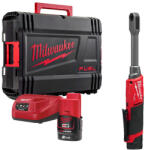 Milwaukee akkus cserélhető adapteres racsnis csavarkulcs M12 FPTR-202X 12V 2x2, 0 Ah, HD kofferben (4933499411) - megatool