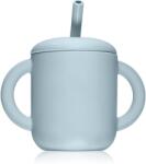 Mushie Training Cup with Straw bögre szívószállal Powder-blue