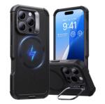 ESR CYBER TOUGH HALOLOCK silicon telefon protector (rezistență la impact, pernă de aer călcâi, suport, MagSafe) BLACK (GP-164271)
