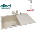 Elleci EASY5 gránit mosogató csapteleppel szett, bianco antico EASY5SZETT (EASY5SZETT)