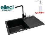 Elleci EASY2 gránit mosogató csapteleppel szett, nero EASY2SZETT (EASY2SZETT)