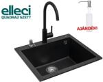 Elleci QUADRA2 gránit mosogató csapteleppel szett, nero QUADRA2SZETT (QUADRA2SZETT)