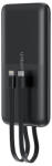 Choetech Powerbank Choetech B654 10000mAh 22, 5W USB-A / USB-C / micro USB beépített USB-C-vel / Lightning kábel - fekete