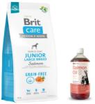 Brit BRIT CARE Dog Gabonamentes Junior nagytestű lazac 12kg +LAB V Lazacolaj kutyáknak és macskáknak 1000ml