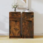 vidaXL 2 db füstös tölgyszínű szerelt fa tálalószekrény 30x30x70 cm (817001)