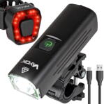 Vayox Egy kerékpár lámpa készlet VAYOX VA0046 + VA0048 első és hátsó USB 0, 1 MM fekete