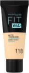 Maybelline NY Maybelline New York Fit Me Matte & Poreless Alapozó, 118 Light Beige, 30 ml