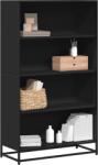 vidaXL fekete szerelt fa könyvszekrény 80, 5 x 35 x 139 cm (3300845)