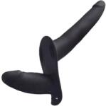 Toyz 4 Lovers Двоен пенис колан от Медицински силикон "deb black" 14.5 см
