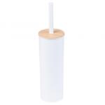Erga Tango, álló WC kefe 9x9x38 cm, fehér-barna, ERG-YKA-P. TANGO-WHT (ERG-YKA-P.TANGO-WHT)