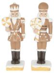  Dekoráció diótörő nyalókával álló poly 3, 4x2, 6x10, 2 cm barna, fehér 2 féle, 1db, figura nem választható (LR23B-2870/LR23B-2871)
