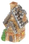  Dekoráció ház fenyővel poly 2, 8x2, 6x4, 8cm barna 2db/csomag (LR23B-5214)