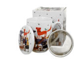 Duo Gift Porcelánbögre tetővel, fémszűrővel, 360ml, dobozban, Dog walk (53920)