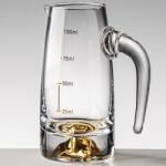 HARAHU Carafă de cristal cu măsurătoare - Aurie / 100ml KP35425 Pahar