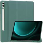  LEATHER Flip borítás Samsung Galaxy Tab S9 FE+ sötétzöld