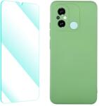 ENKAY SET Szilikon borítás és 2D üveg Xiaomi Redmi 12C világoszöld
