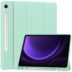  LEATHER Flip borító Samsung Galaxy Tab S10 FE / Tab S9 FE világoszöld