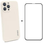 ENKAY borító + 3D üveg Apple iPhone 13 Pro Max bézs