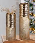  „Trento arany színű matt és fényes strukturált felületű alumínium váza - 35cm