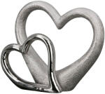  Ezüst színű dupla szív kerámia szobor 25x20cm