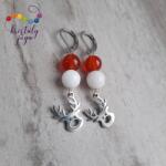 Kristály Jóga Shop Karneol, tejkvarccal 8 mm-es ásvány fülbevaló