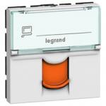 Legrand RJ 45 priza Mosaic - category 6 FTP - 2 module - alb cu galben shutter (076523)