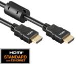 Schrack HDMI 1.4 Cable, 2x HDMI19 Typ A male, Ferrit/Gold, Black, 3m (Q7175026)