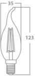 BRAYTRON Sursa de iluminat, bec FILAMENT CANDLE TAIL C35 4W E14 ADVANCE 6500K (BA35-30413)