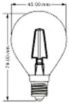 BRAYTRON Sursa de iluminat, bec FILAMENT AMBER P45 4W E14 ADVANCE 2200K (BB37-00410)