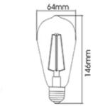 BRAYTRON Sursa de iluminat, bec FILAMENT ST64 DIMMABLE 6W E27 ADVANCE 2200K (BB46-60620)