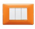 Vimar Placa ornament 3 module Vimar(Plana) Reflex orange (14653.48)