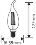 BRAYTRON Sursa de iluminat, bec FILAMENT CANDLE TAIL C35 4W E14 ADVANCE 2700K (BA35-00410)