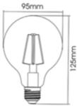 BRAYTRON Sursa de iluminat, bec FILAMENT G95 DIMMABLE 7W E27 ADVANCE 2700K (BA41-60720)