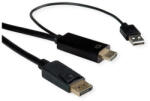Roline Kábel HDMI (UHDTV) - DisplayPort 1.2 4K@60Hz (HDMI forrás) M/M, 2m, fekete (11_04_5992-10)