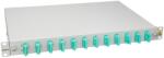 Schrack Splicebox, 8 fibre, SC, 50/125m OM3, culisant, 19, 1UV , ECO (HSELS083CP)