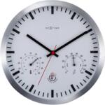 NeXtime Часовник с термометър и хигрометър Weather Station Clock бяло-сребристо (90514WI)