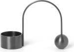 ferm LIVING Свещник за чаена свещ Balance от месинг тъмносив (5754)
