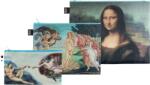 LOQI Borsete Museum Michelangelo, Botticelli, da Vinci din materiale reciclate 3 buc (ZP.MU.MR)