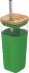 Quokka Чаша халба Quokka Liquid Cube Green стъклена със сламка 540 мл (40061)