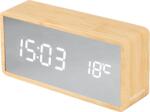 Karlsson Часовник и будилник Silver Mirror LED Wood в цвят светло дърво (KA5879WD) Будилник
