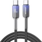 JOYROOM S-A42 Crystal-Clear Series 60W USB-C - USB-C kábel 1.2m - fekete