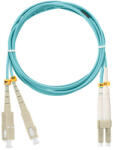 NIKOMAX Optikai patch kábel SC - LC, MM 50/125, duplex, 2m, aqua (NMF-PC2M3C2-SCU-LCU-002) - hobasec