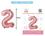 Ante Europe kft Fólia lufi szám - 2 rosegold, 80cm (5999048896407)