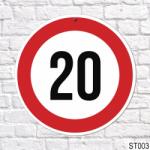 Neves Ajándék 20-as sebességkorlátozó tábla 40 cm (ST003)