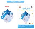 Ante Europe kft Lufi csomag, kék csillag, szív fólia, ezüst konfetti, 8db (5999048889843)