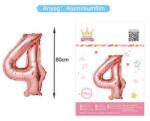 Ante Europe kft Fólia lufi szám - 4 rosegold, 80cm (5999048896421)