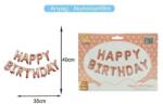 Ante Europe kft Fólia lufi Happy Birthday betűfüzér rosegold, 1 betű 35x40cm (5999048897015)